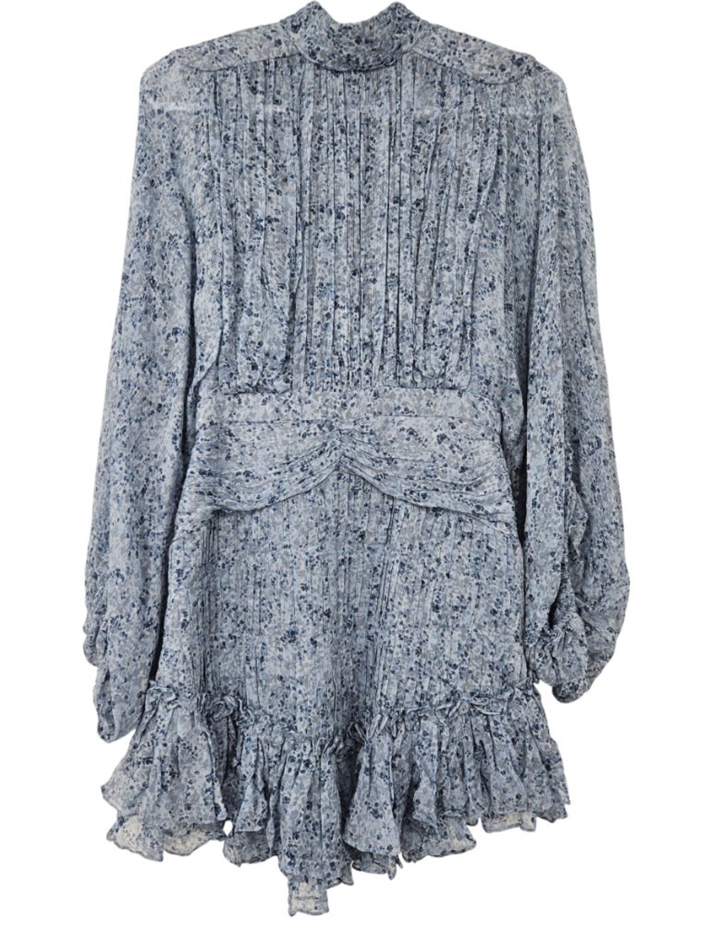 Shona Joy Harmony High Neck Ruched Mini Dress Blue Smoke Womens Size 4 NEW Party - Picture 3 of 16
